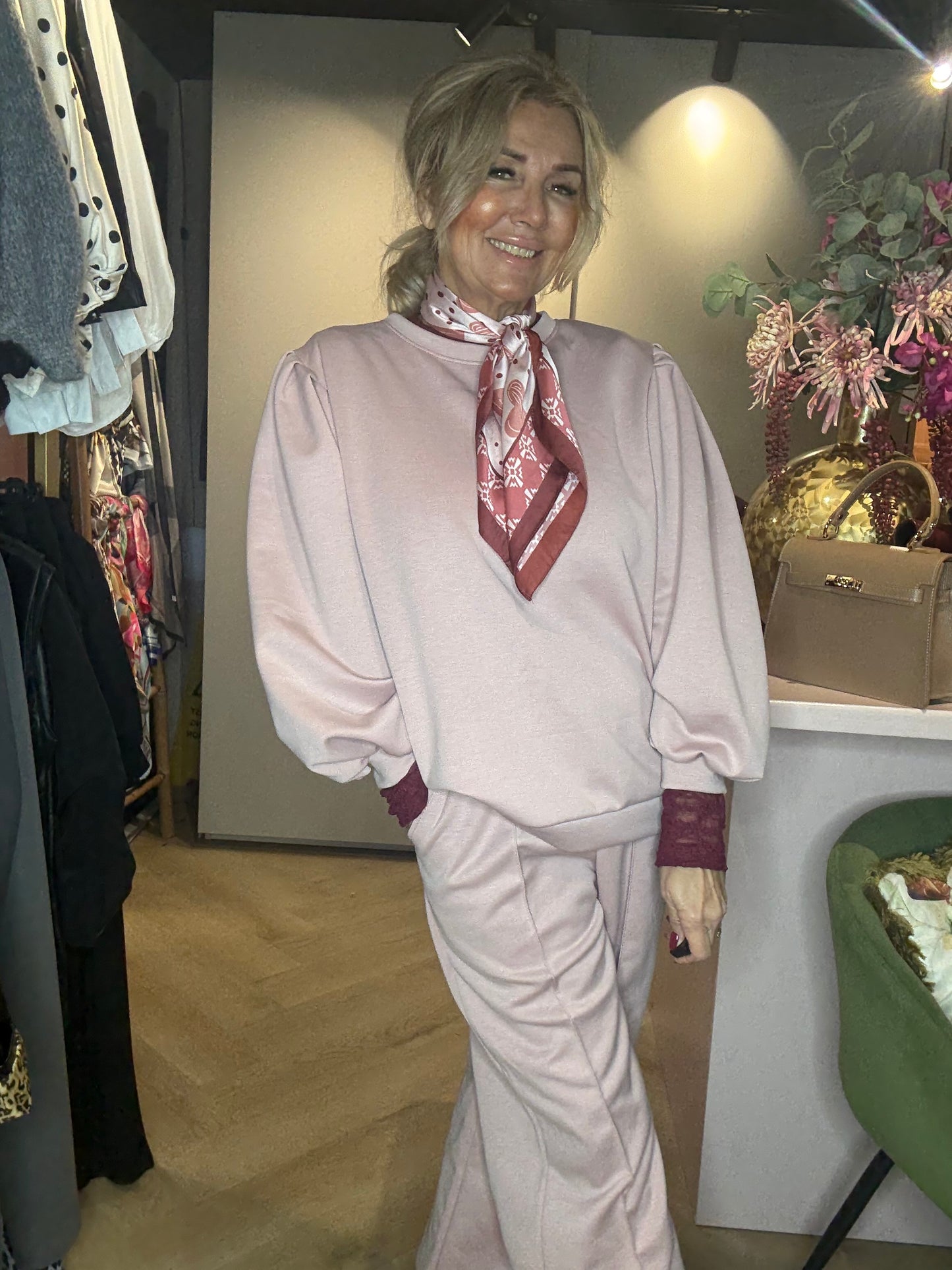 Comfy Pak Ballon mouw Poederrose