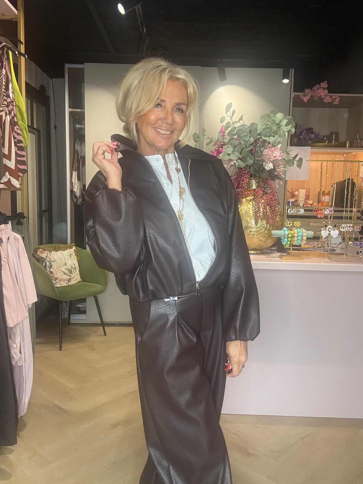 Jasje ballon model Puh bubbeltjes Leatherlook Bruin