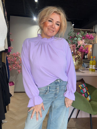 Blouse met roesel Lila