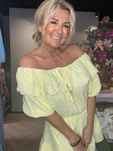 Jurk Boho Romance Dress Geel