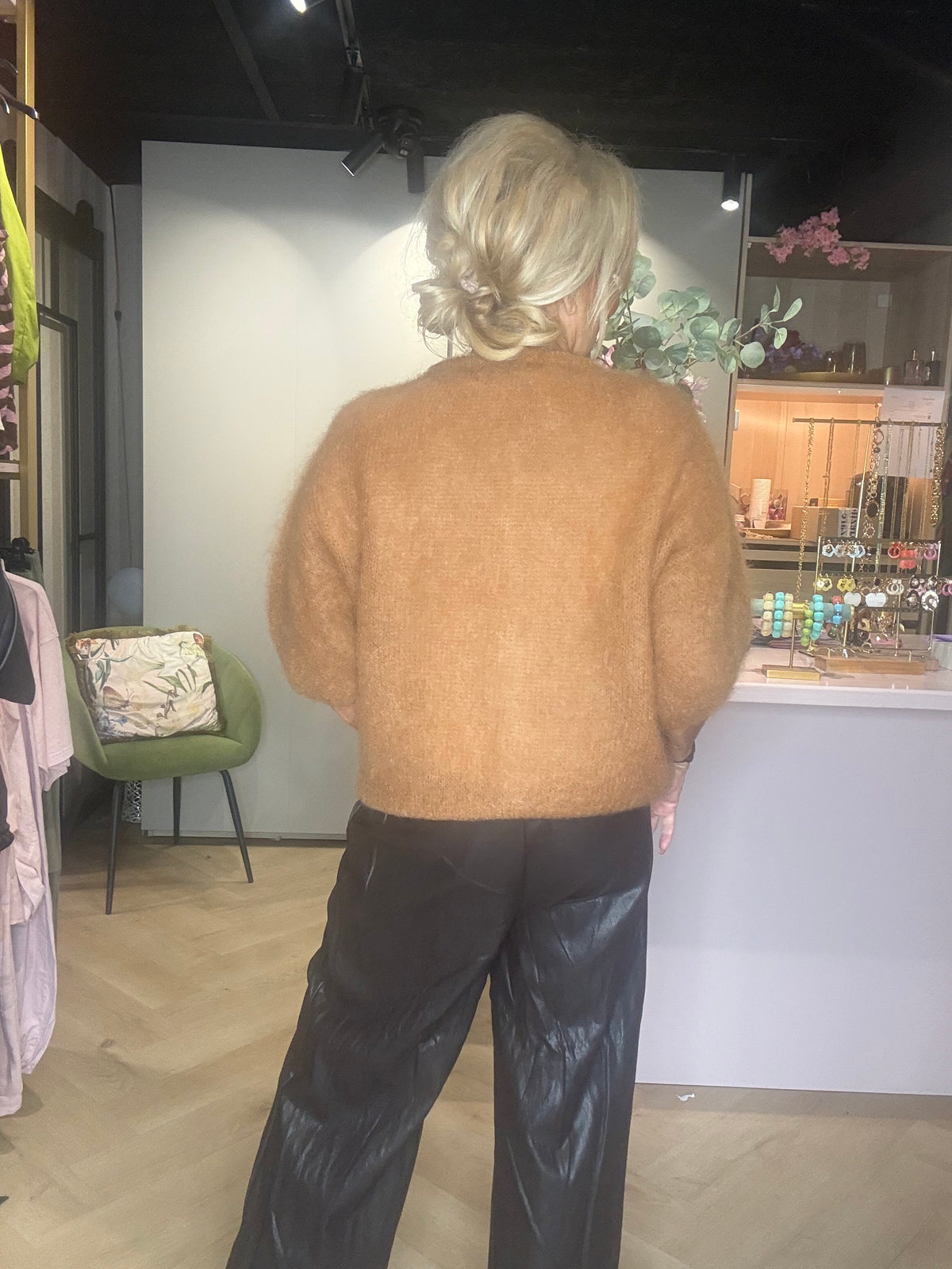 Mohairväst kamel/beige