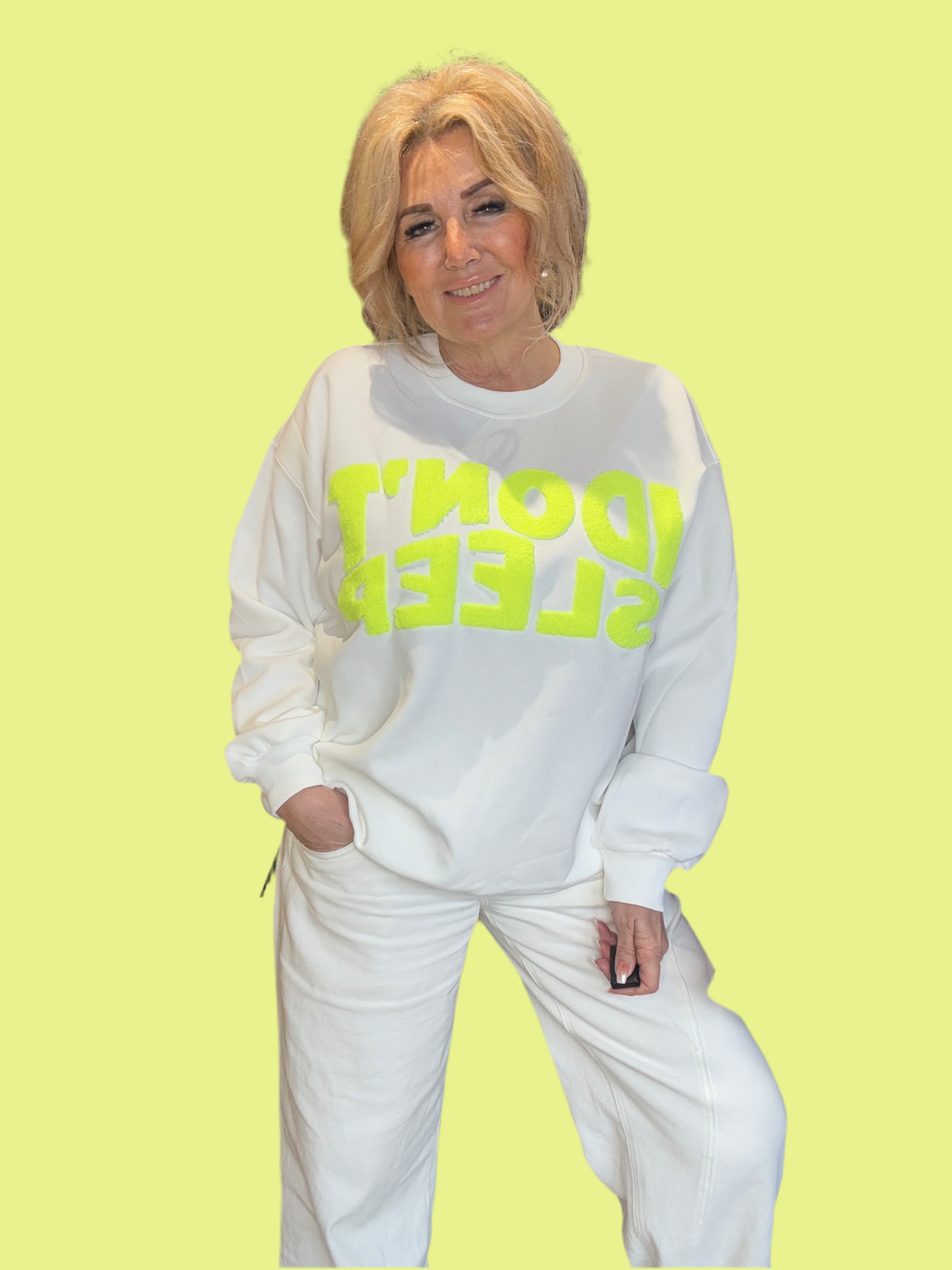 Sweater Don’t Sleep Wit Neon Geel