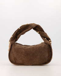 Lottie - Suede - Handtas - Taupe - 24 - Goudkleurig