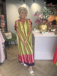 Jurk Stripe marcha Matcha