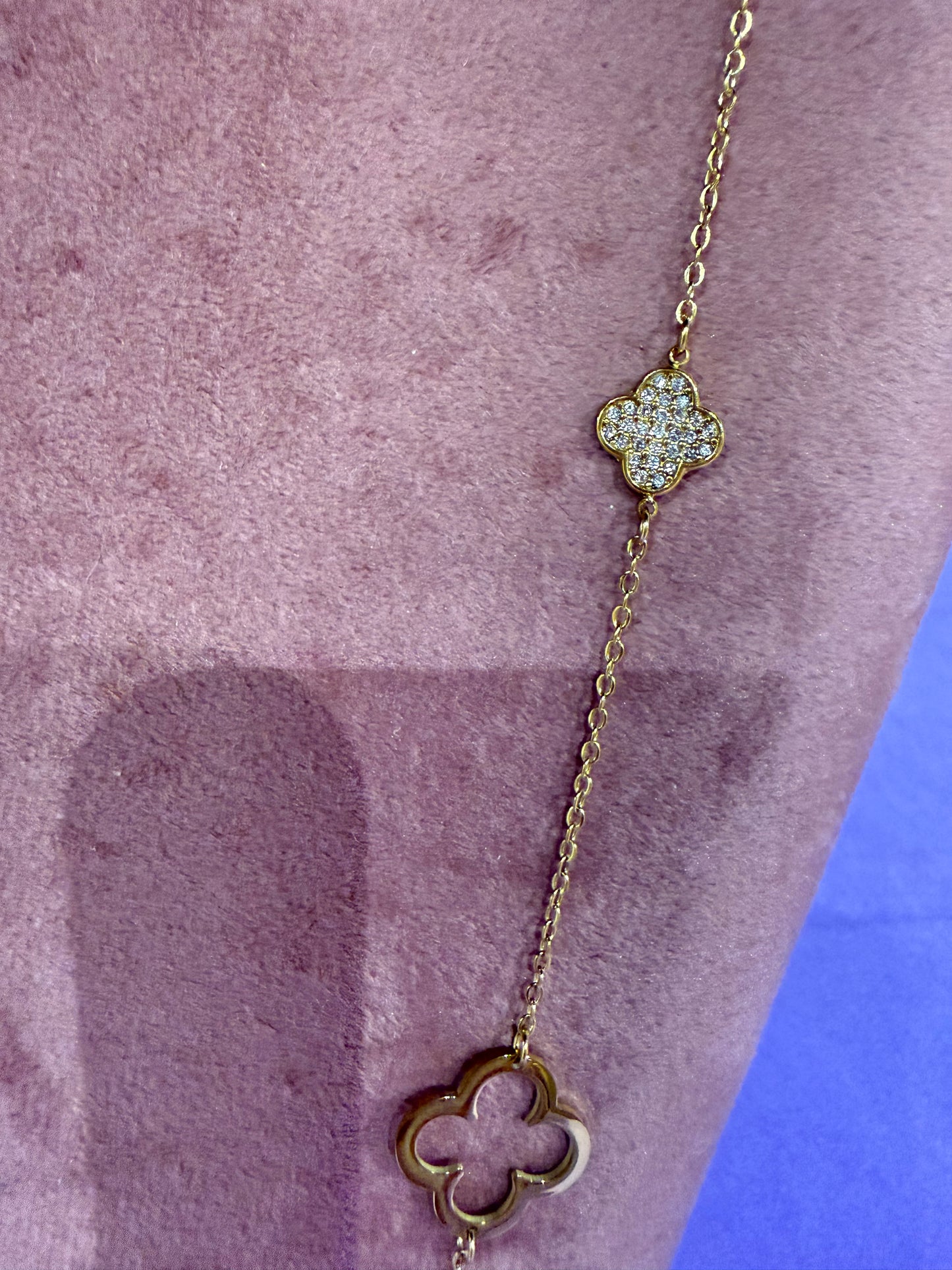 Cadena de oro con trébol de diamantes 🍀