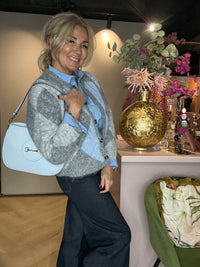 Vest Wiebertje Grijs/ Licht Blauw