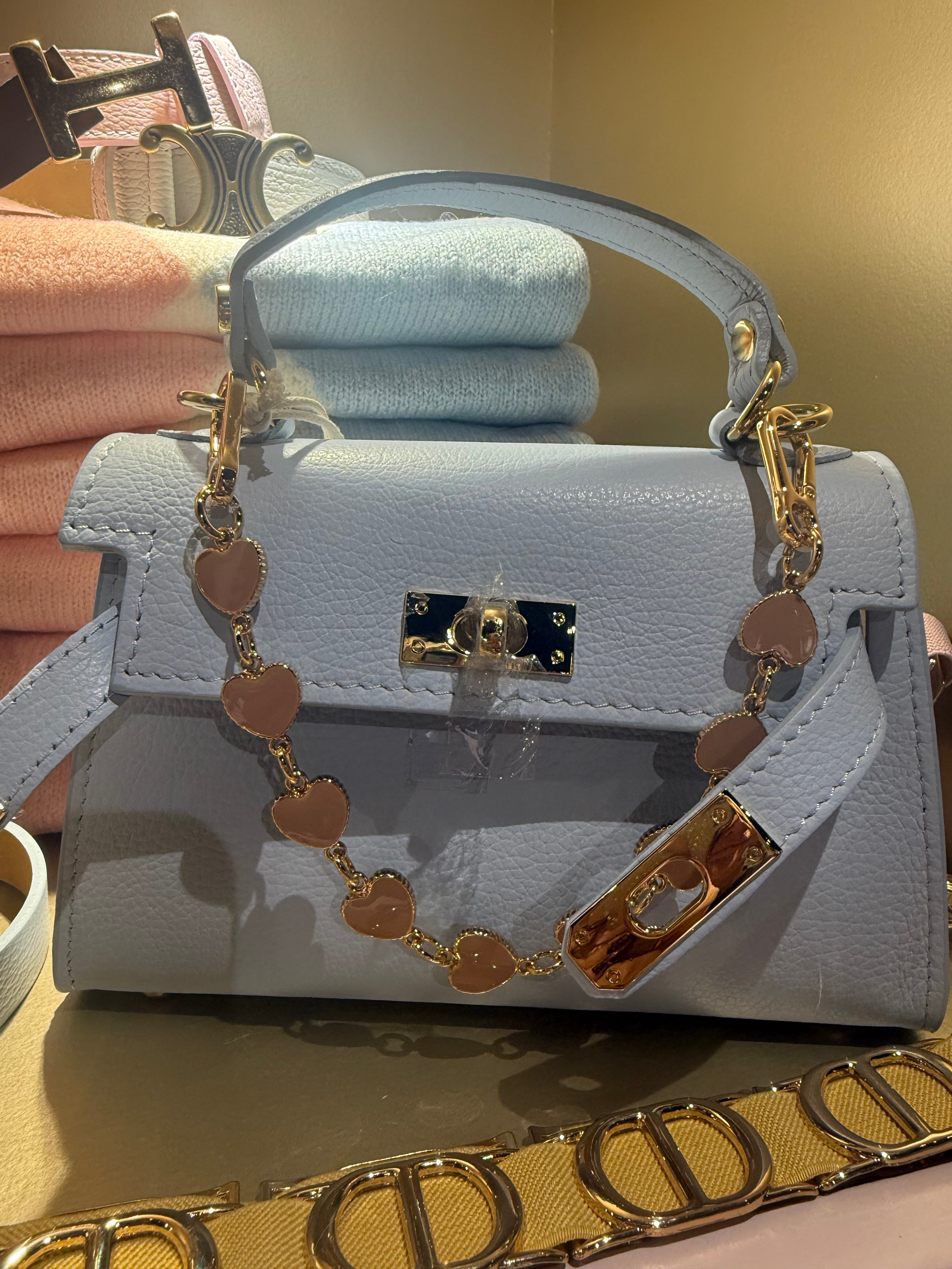 Grace - Handtas - Celeste Blue - T4215 - Goudkleurig