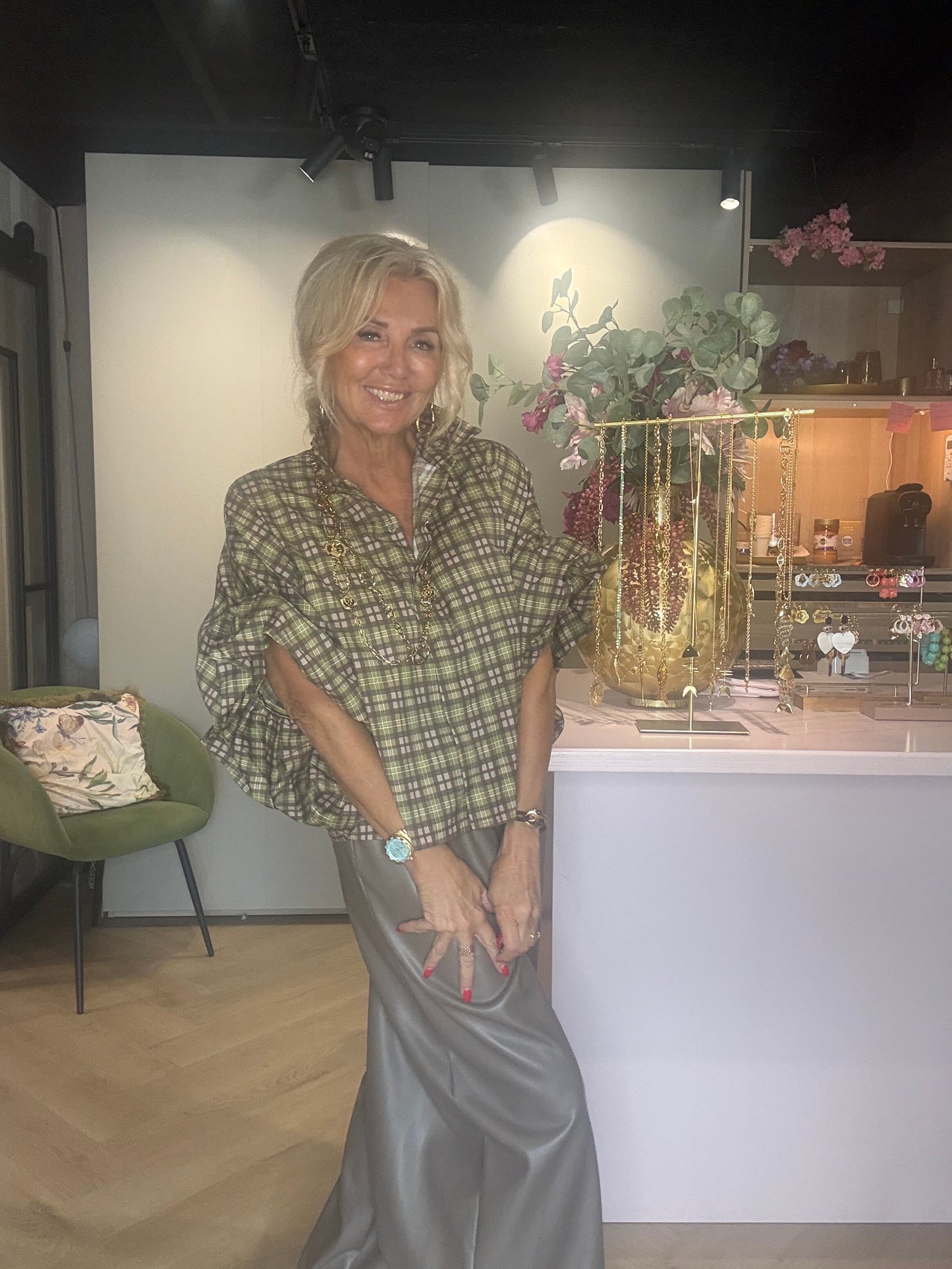Blusen Emma Ruit Winter Pear