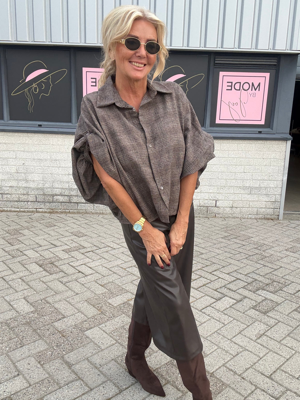 Blouse Esther Bruin Ruit