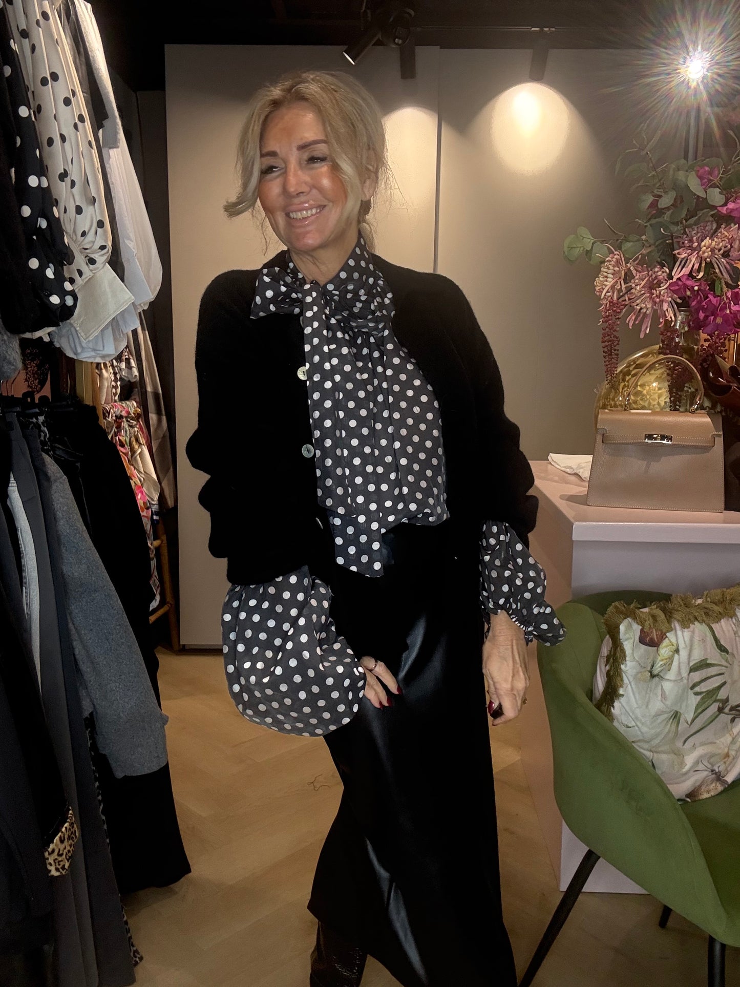 Alpaca Vest Zwart met Kraagje