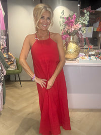 Jurk Linnen Rood St Barths