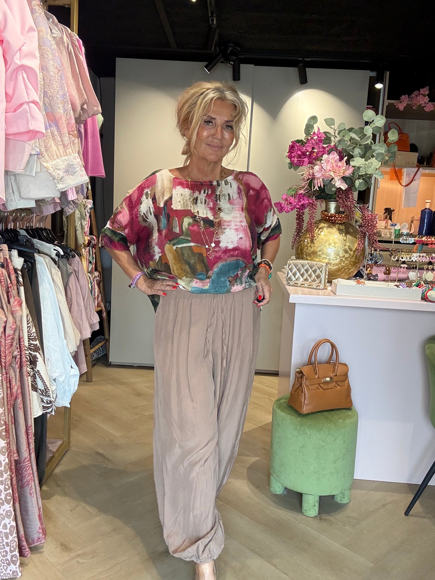 Pantalón globo taupe