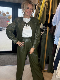 Groen Leatherlook Jasje