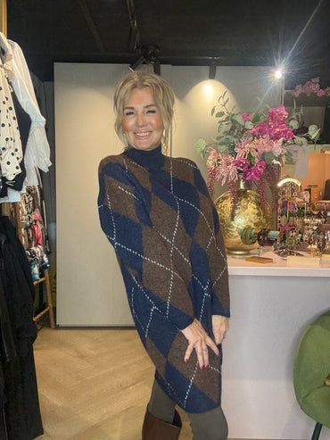 Trui jurk Wieber Blauw Bruin