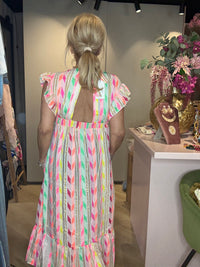 Jurk Soleil Dress Off Wit / Multi color