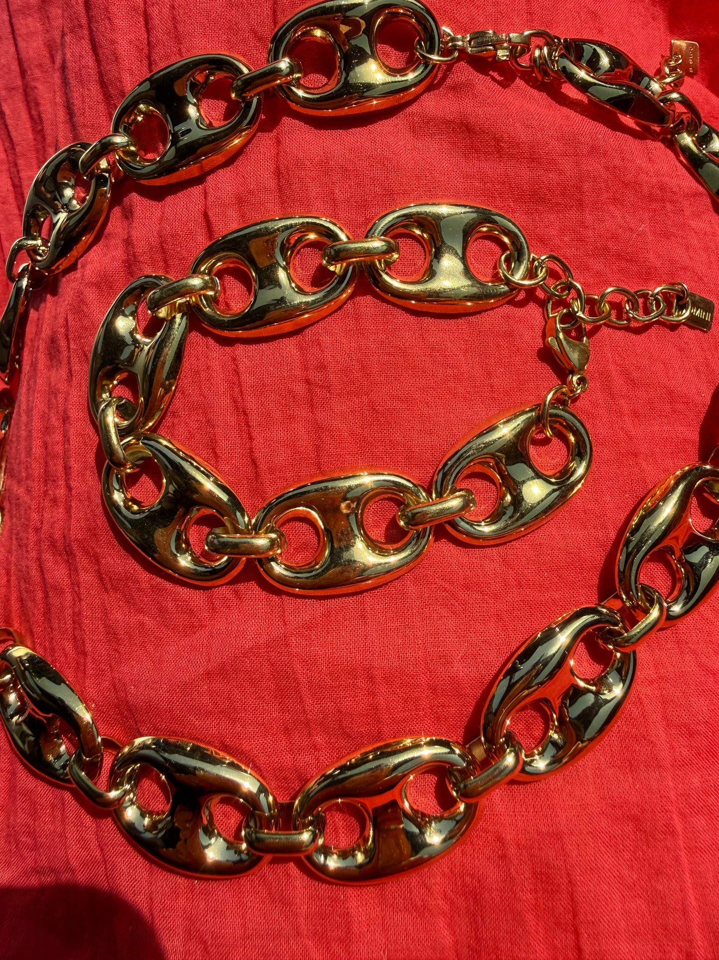 Armband chunky coffee Bean gold
