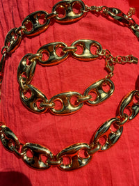 Armband chunky coffee Bean gold