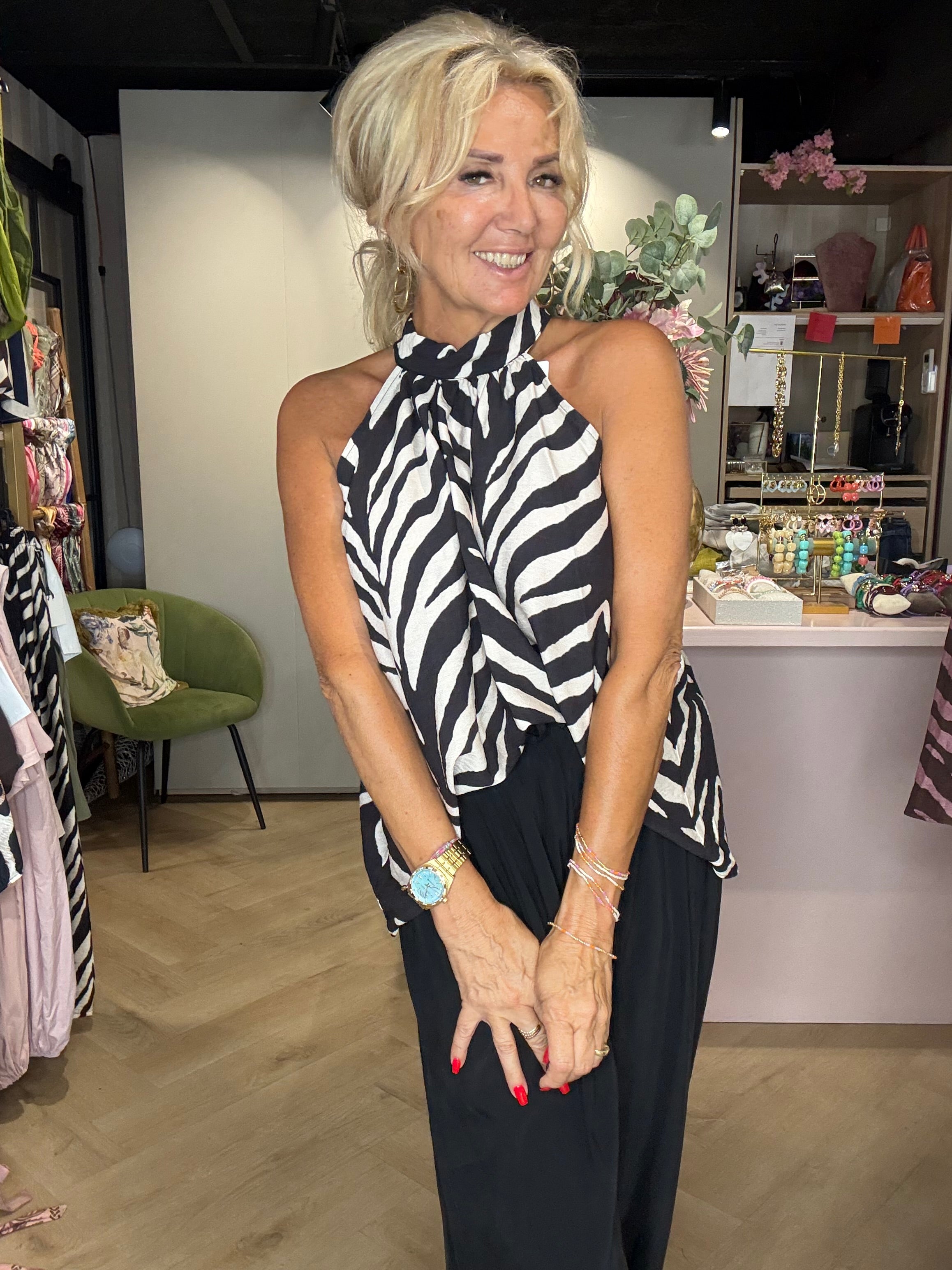 Top Halther zebra zwart