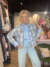 Blouse Stropdas Blauw