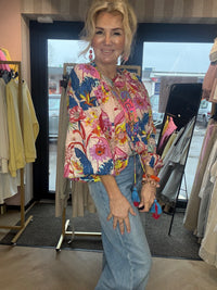 Blouse Boho Flower Pink