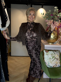 Pailletten Rok Bruin Bloem