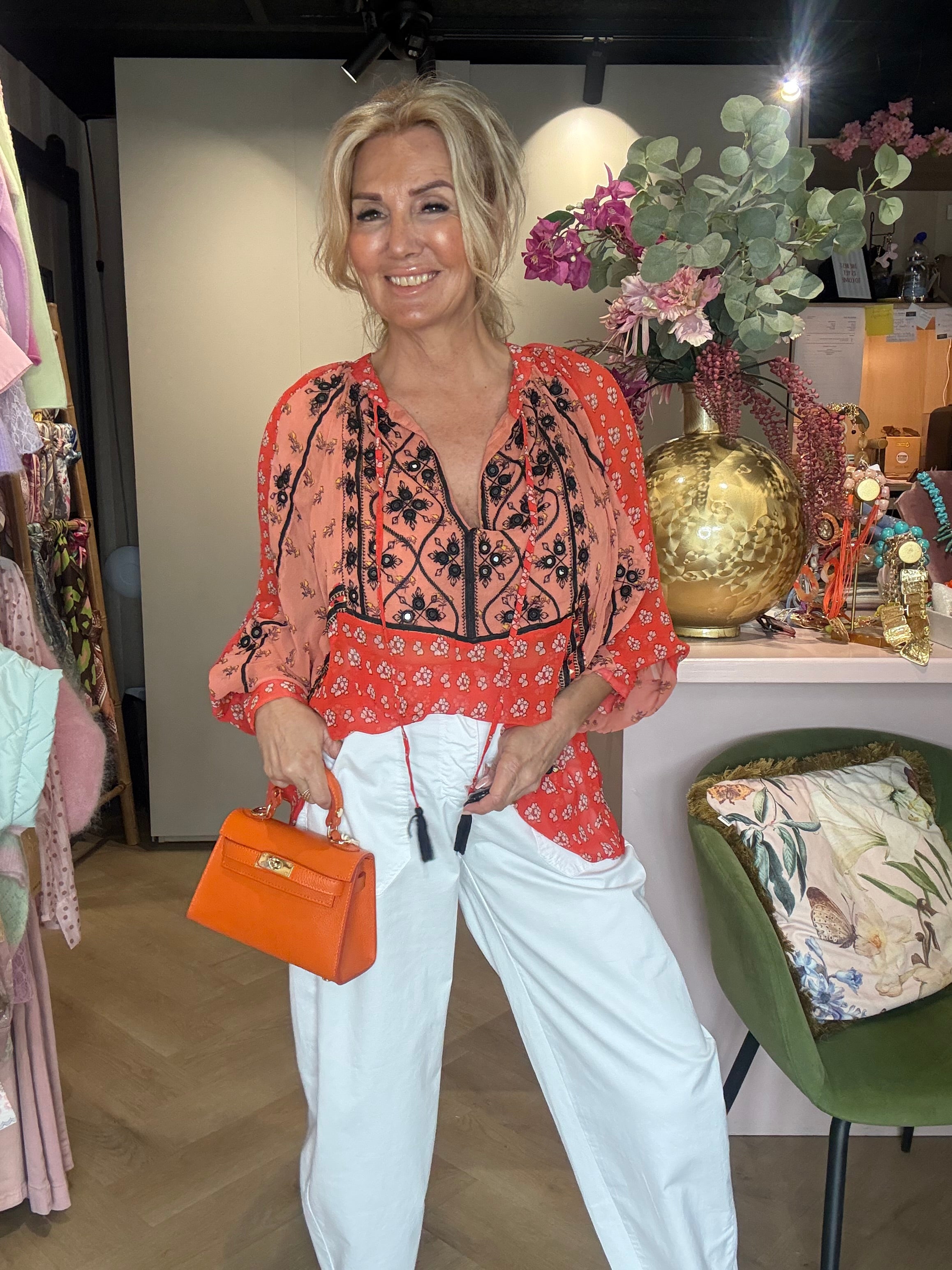 Bluse Boho Orange
