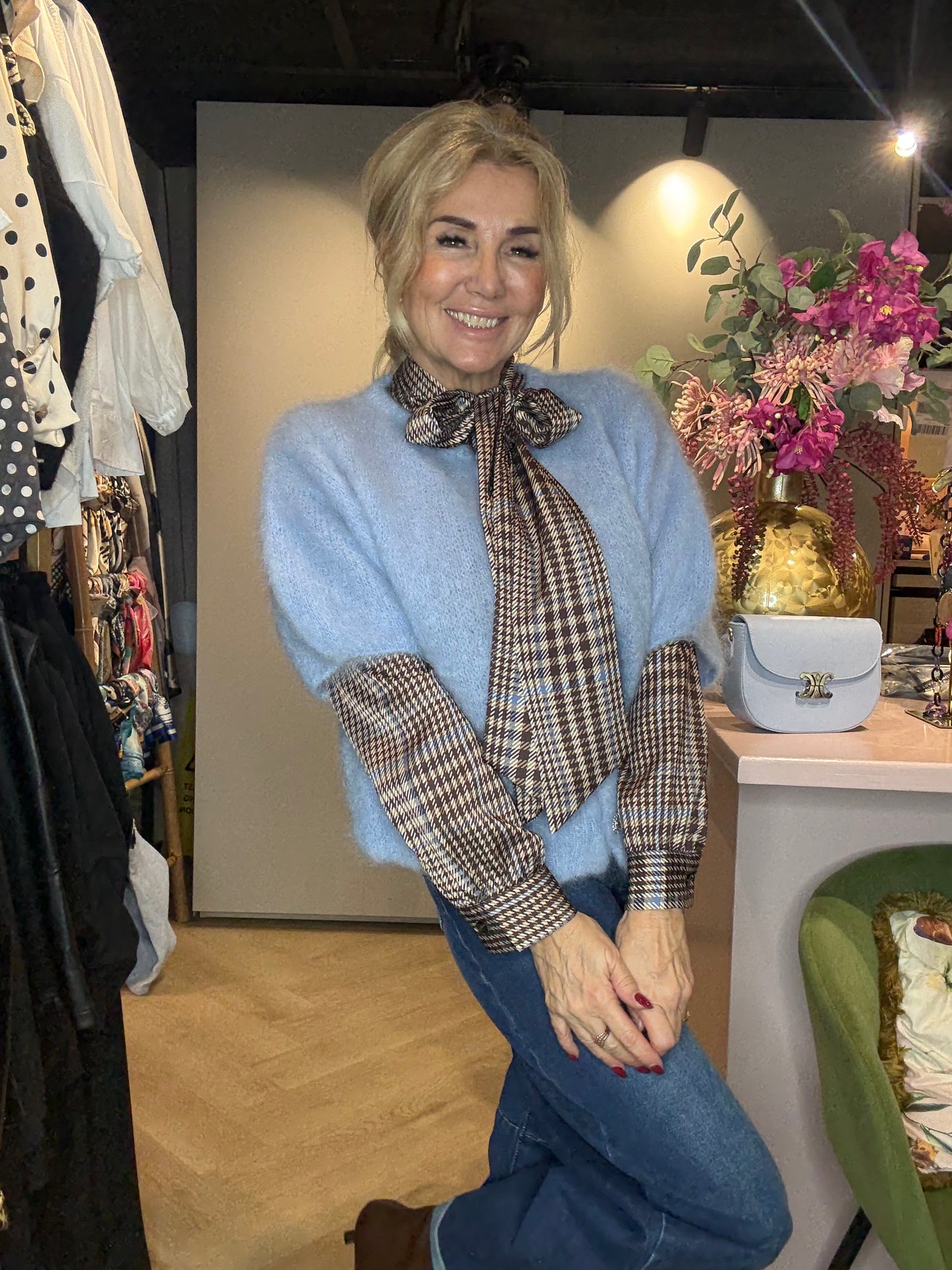 Vestje Mohair Lichtblauw