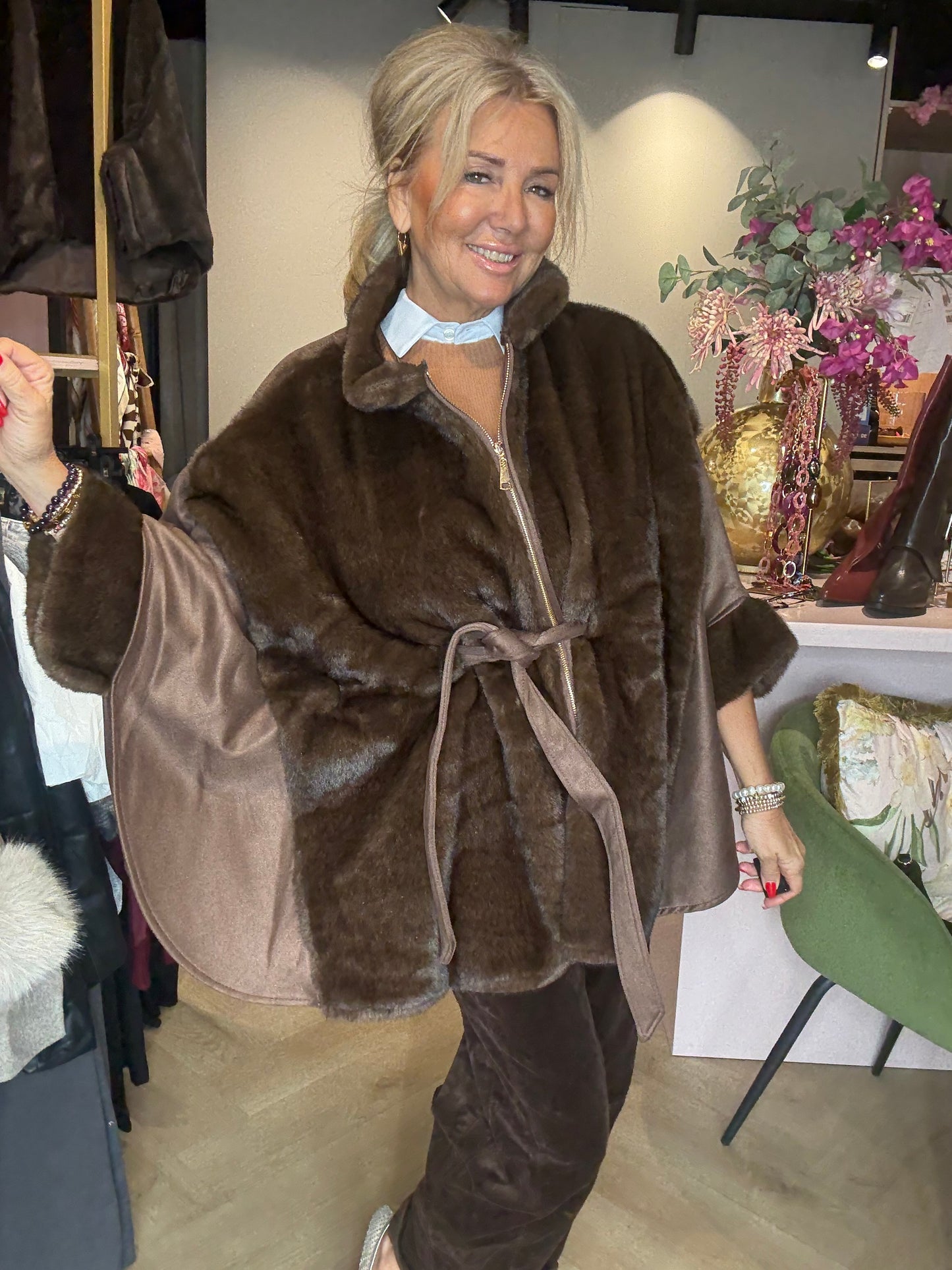 Poncho Jas Donkerbruin