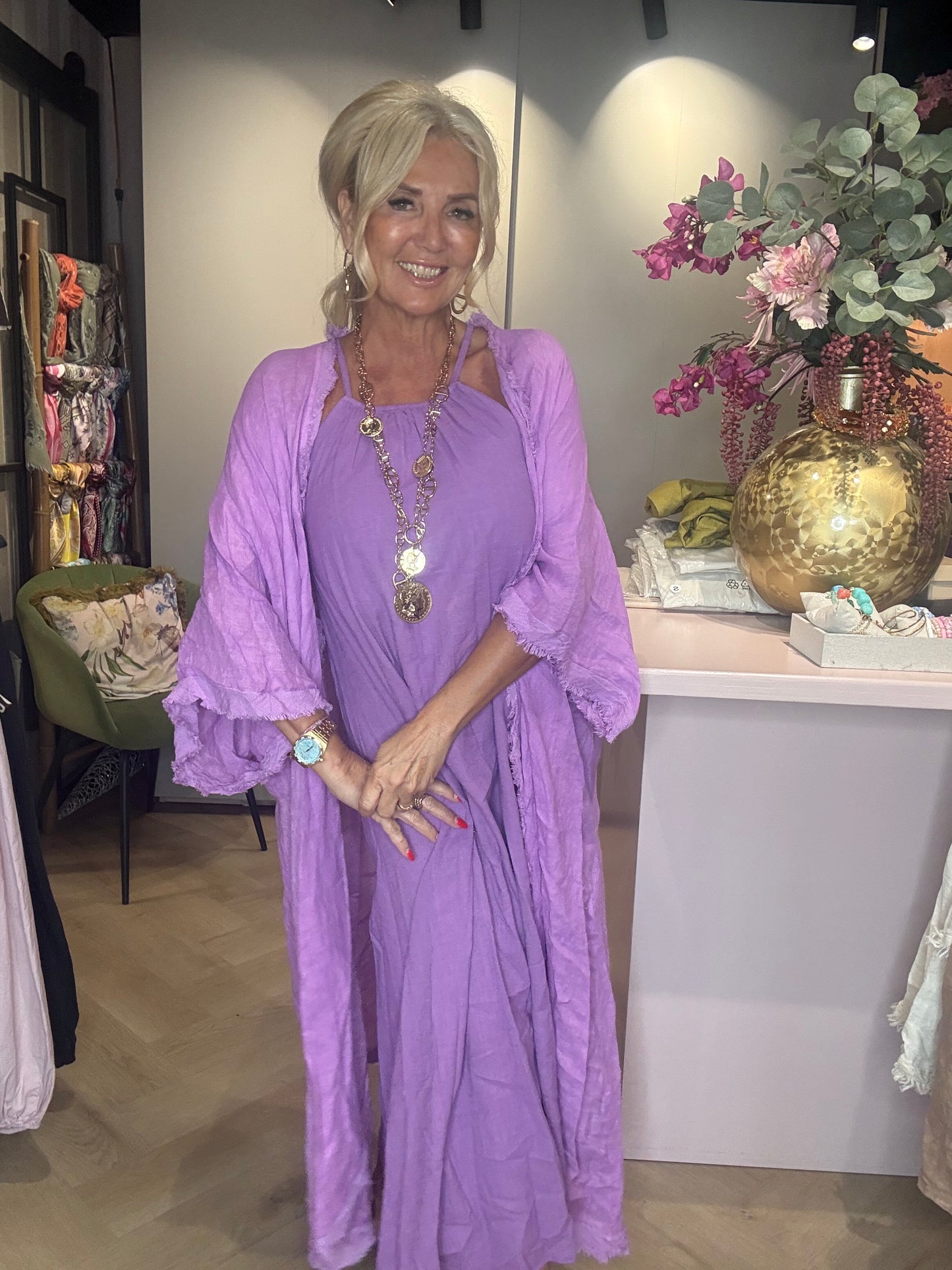 Kimono linnen Lila