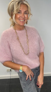 Pull en mohair rose