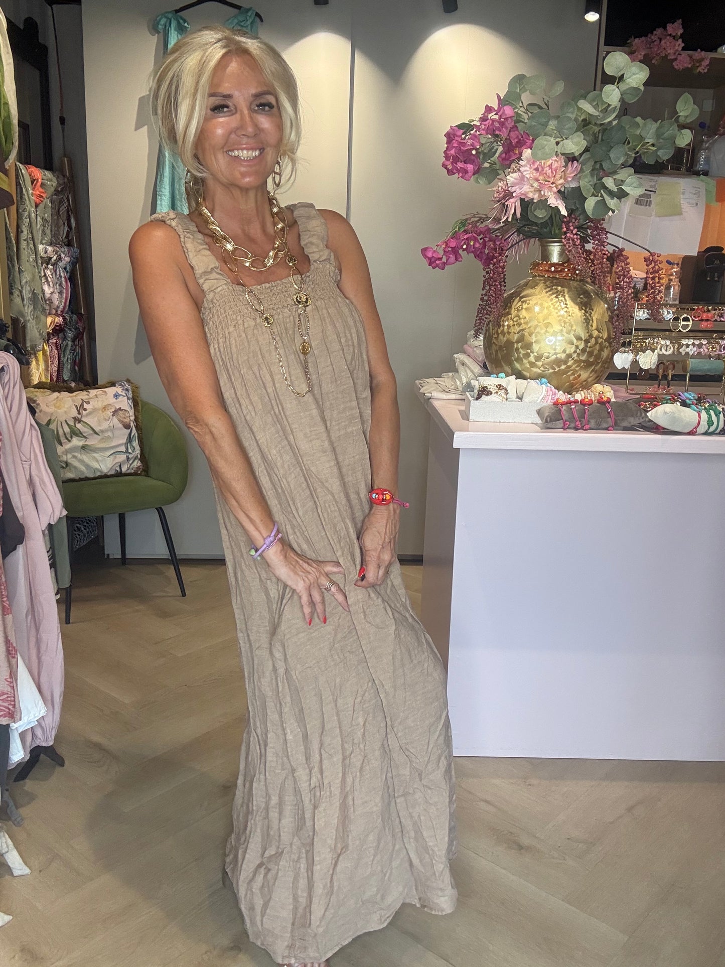 Kjole Lina Camel