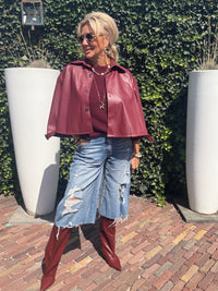 Puh Leatherlook Bordeaux Cape Jasje 🌺