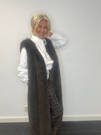 Gilet en fausse fourrure marron