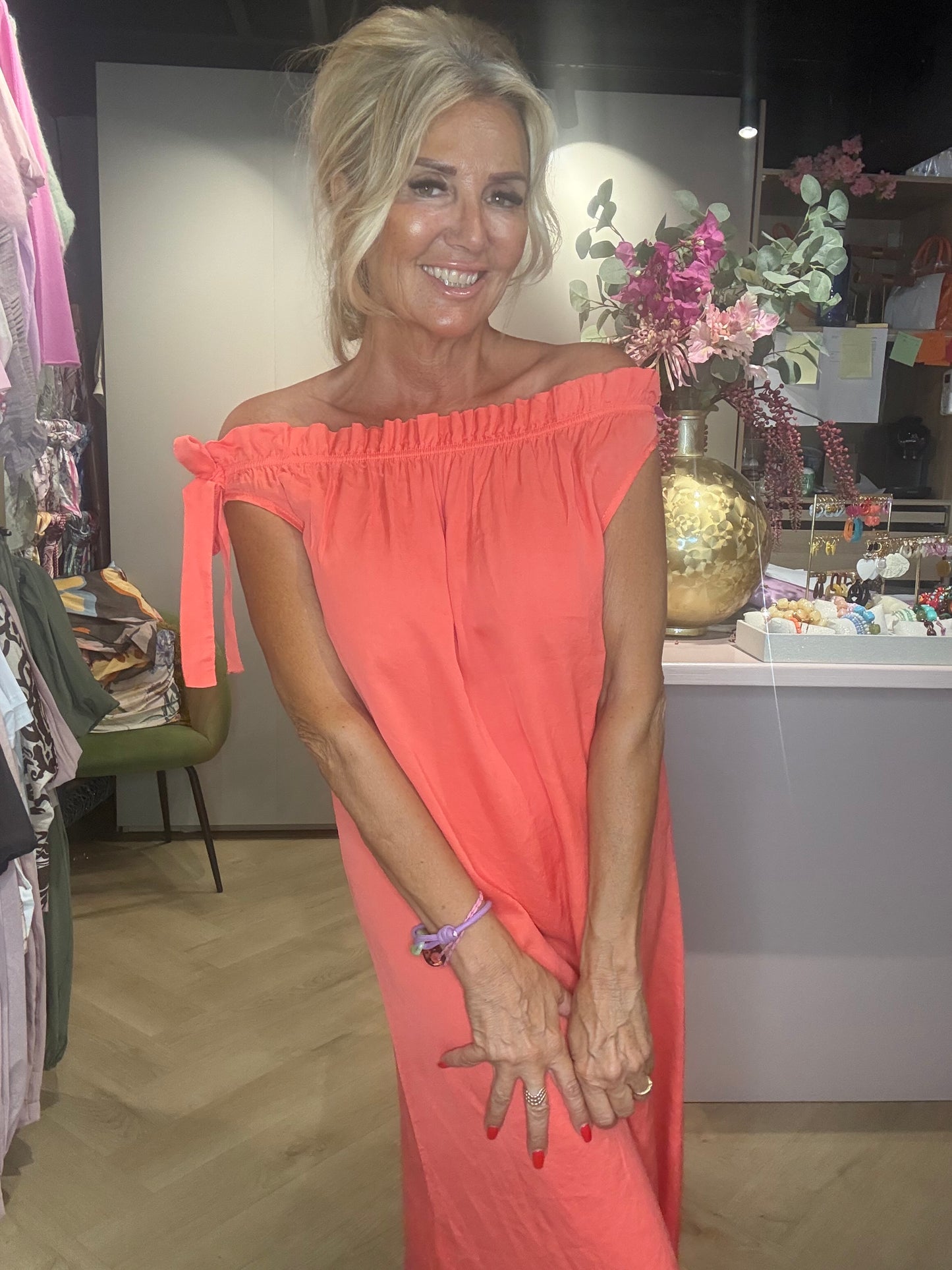 Jurk moon coraal rood