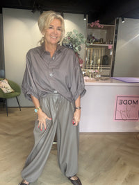 Taupe Rhinestone Blouse