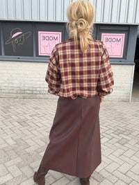 Blusejakke Burgundy med lynlås i flannel, Lizzy