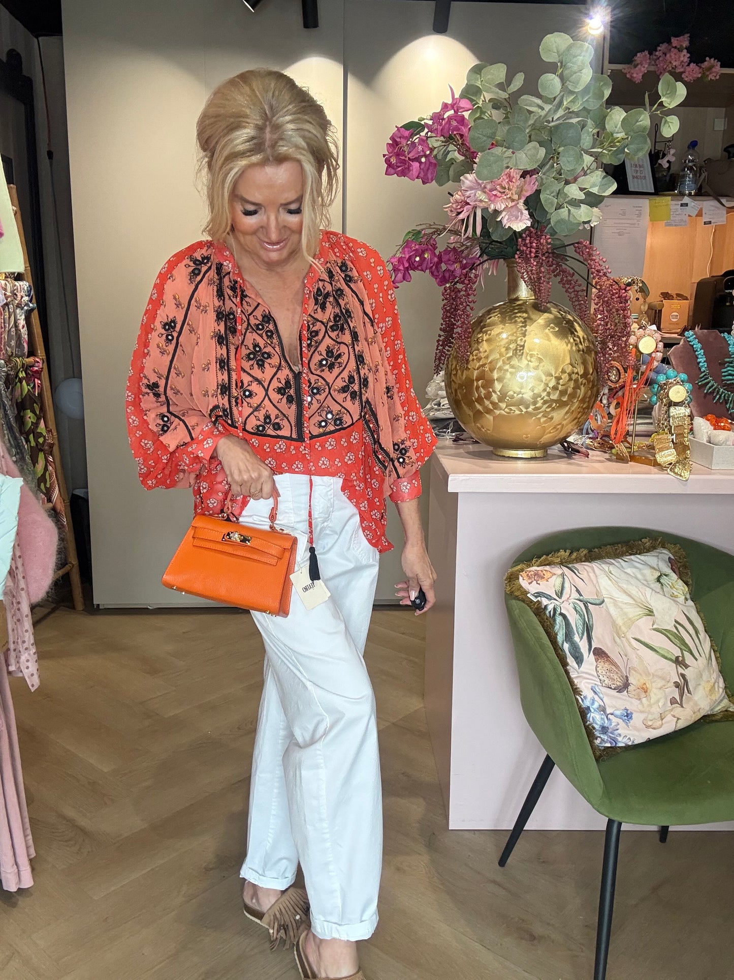 Bluse Boho Orange