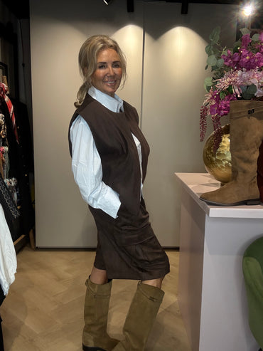 Bermuda Suedine Donker Bruin