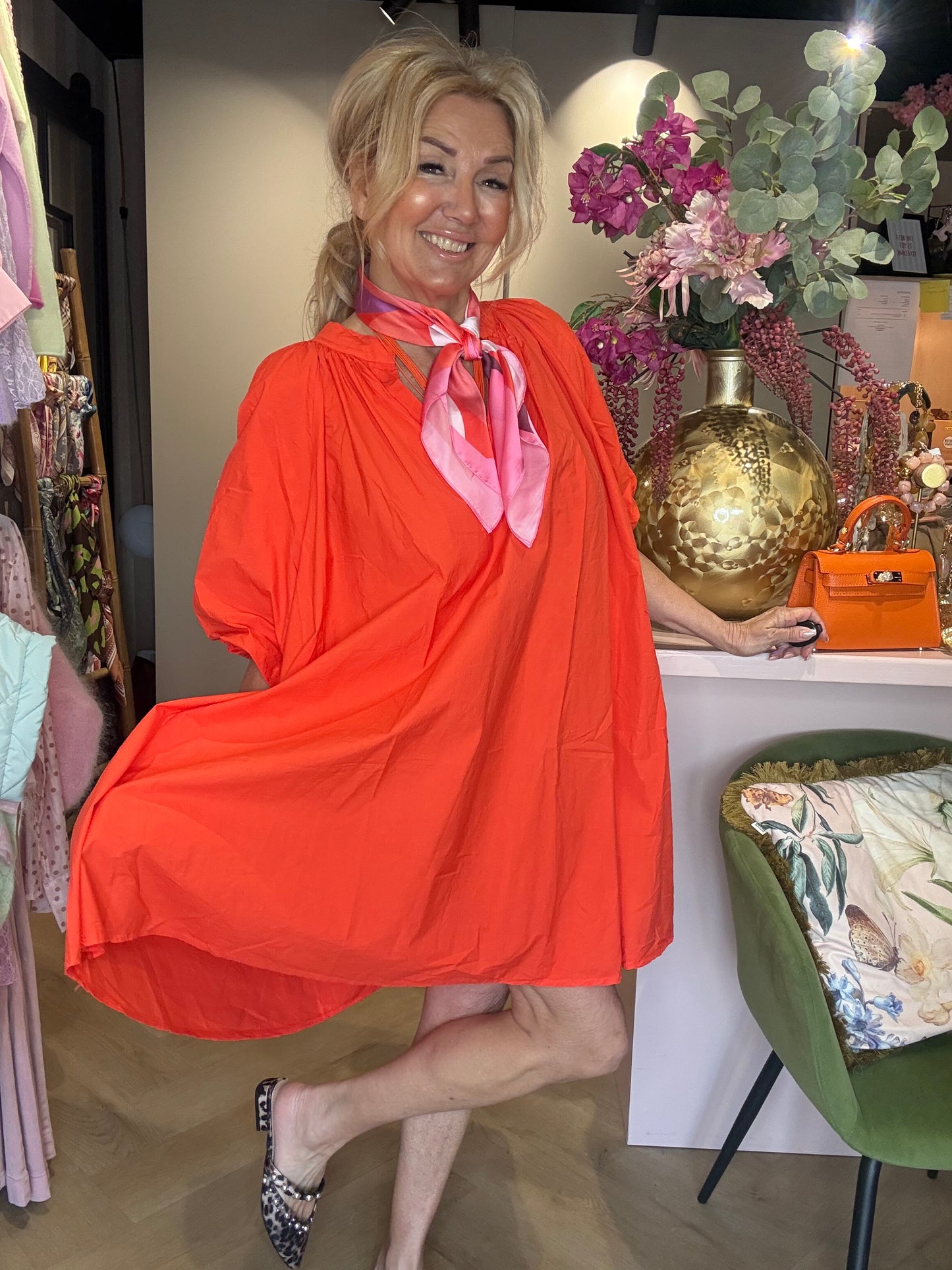 Jurkje Ballonmouw oranje 🧡