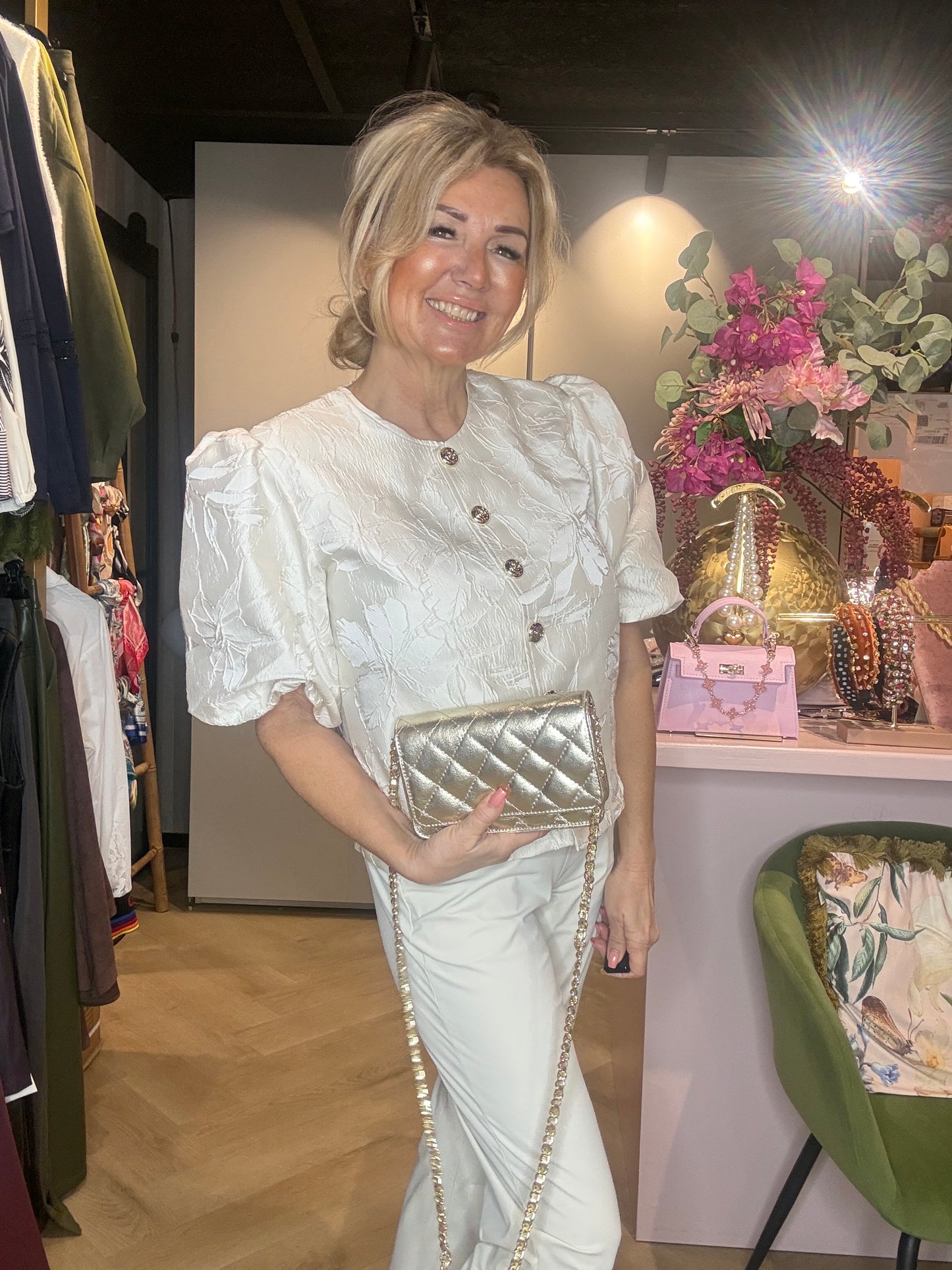 Triple Nine JA92408 – Jacket Short Sleeves (satijn) met gouden knopen Kit