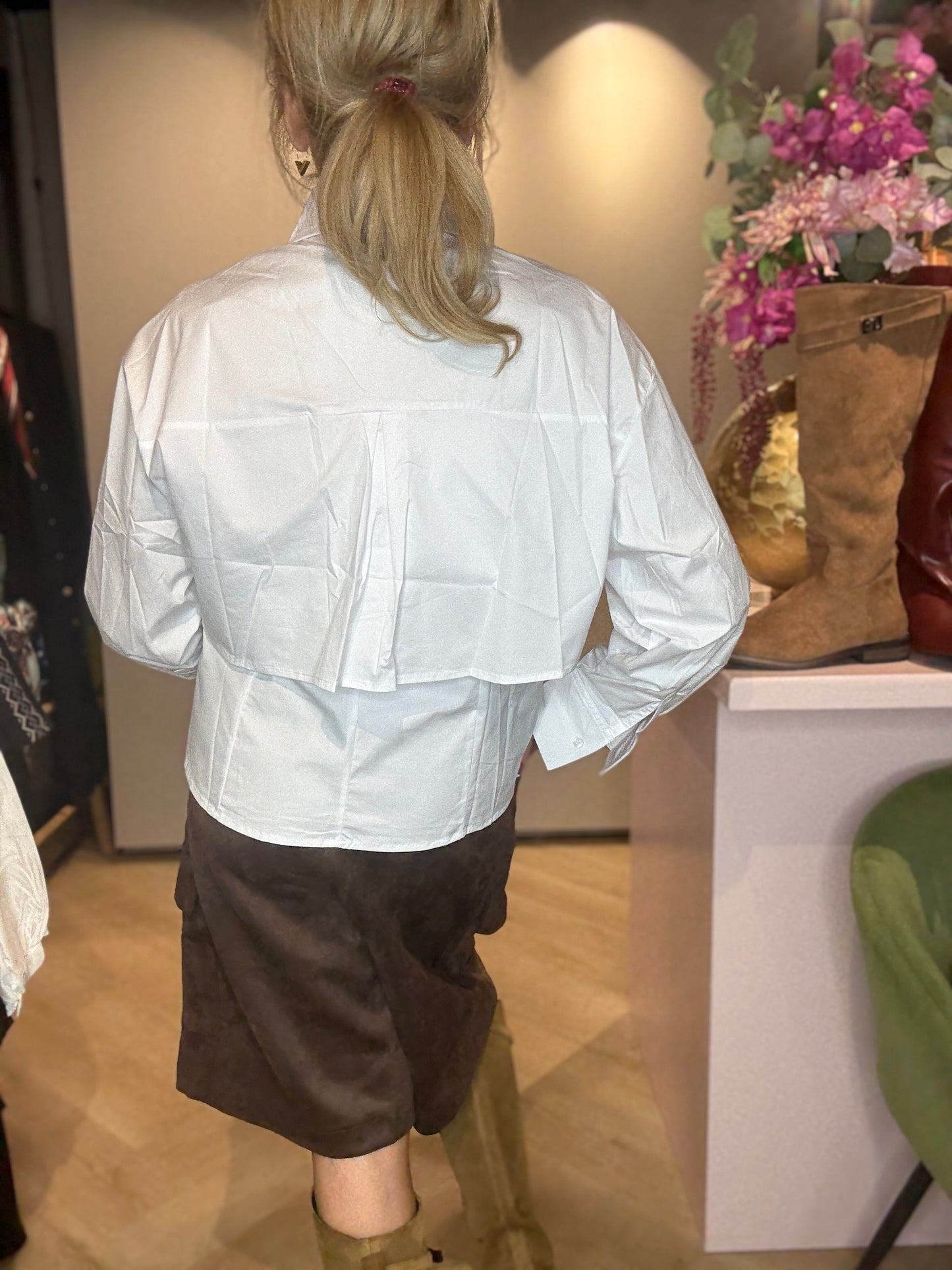 Witte Blouse Double Layer