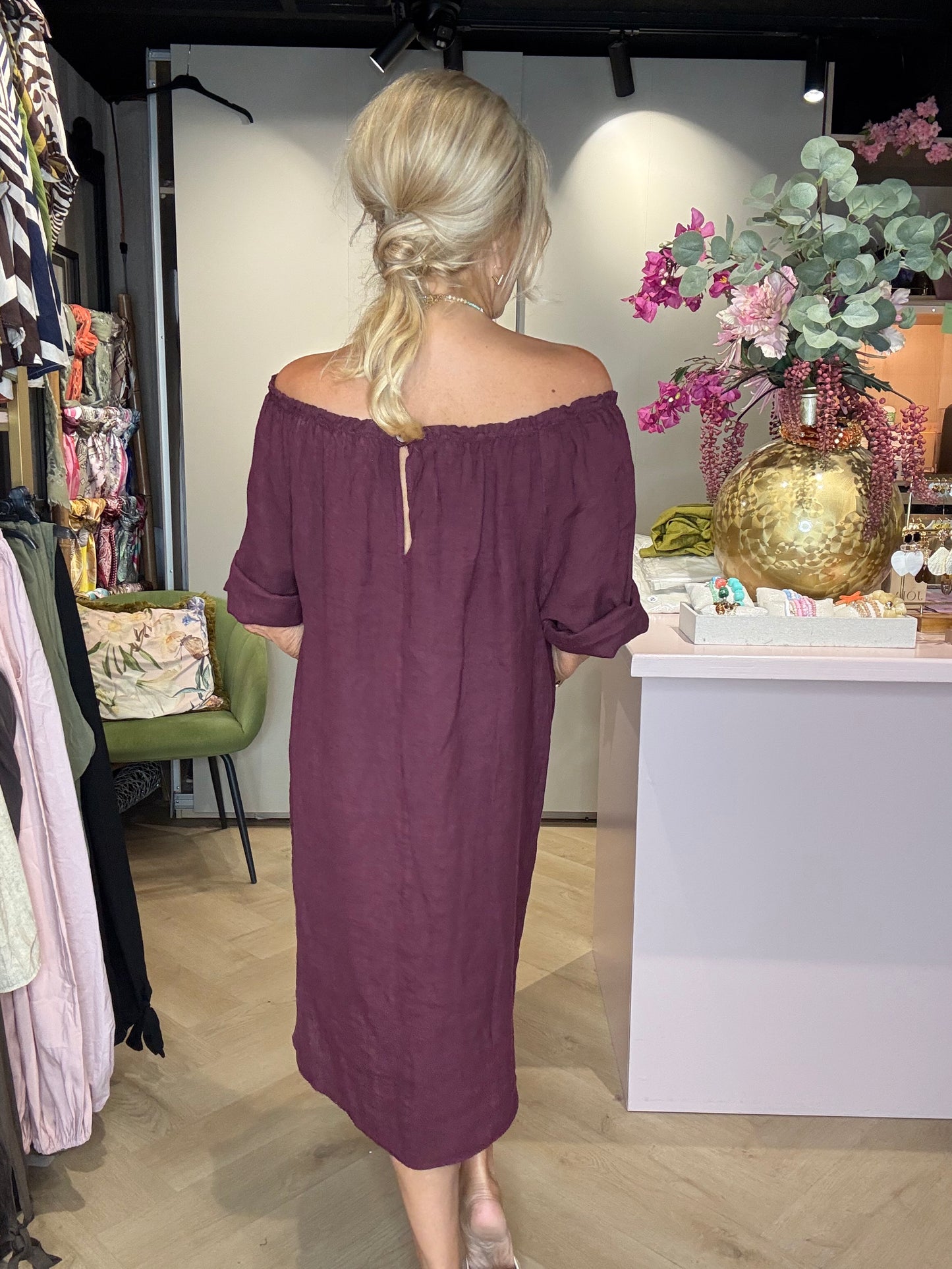 Jurk linnen Burgundy