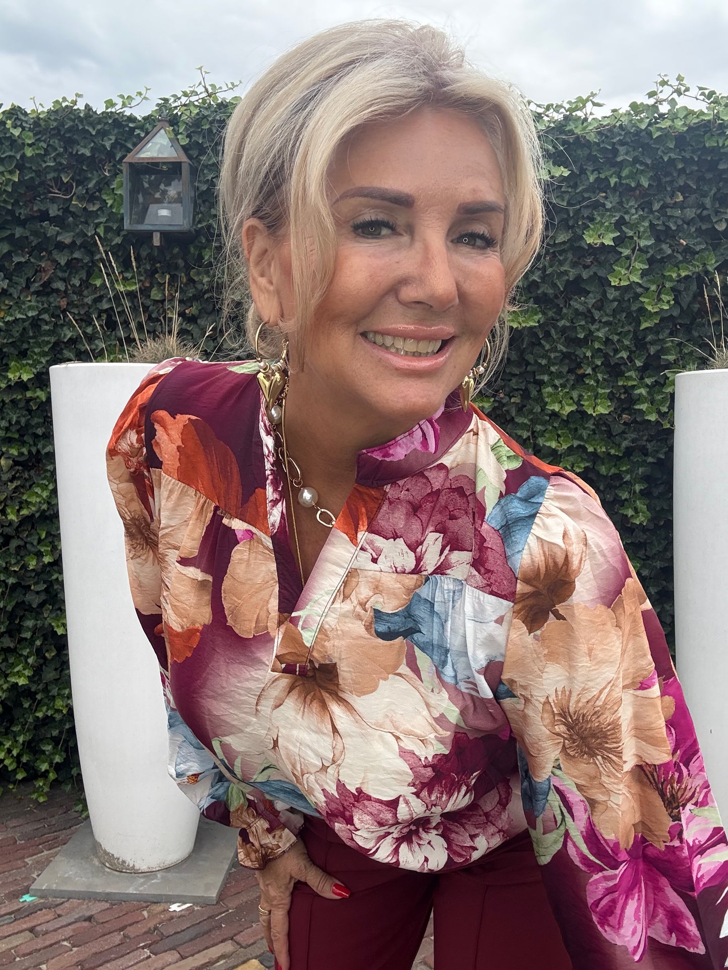 Blouse Flower Bordeaux