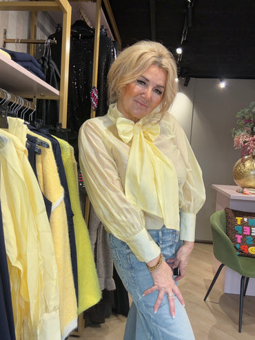 Blouse Grote Strik zacht Geel