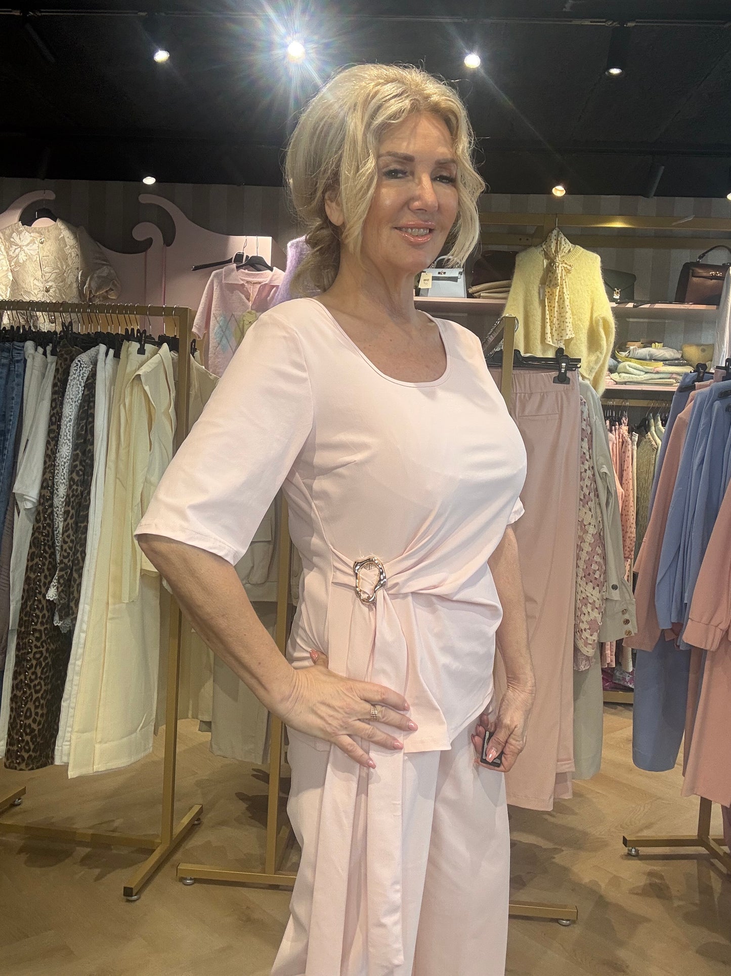 Triple Nine Top TP6944 Powder pink met Strik