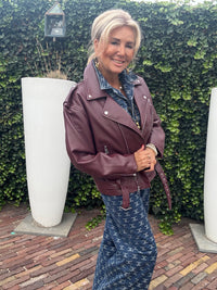 Biker Jack Veagan Leatherlook Burgundy 🌺