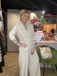 Colbert Plooi Beige Overslag Model