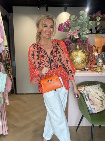 Bluse Boho Orange