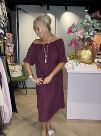 Jurk linnen Burgundy