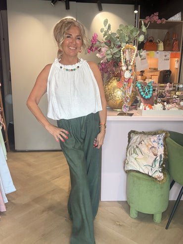 Pantalon droit vert